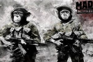 Detalhe da capa de 'Guerra', EP lançado pela Mad Monkees em 2019