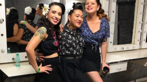 Camila, Sayuri e Déia, integrantes da Time Bomb Girls (Reprodução)